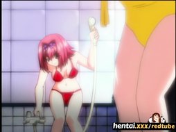 Two young lesbian girls play in the shower - Hentaixxx