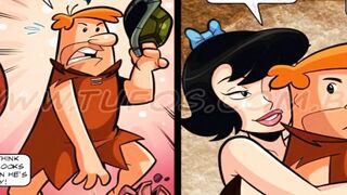 The Flintstones - Three-Way Pebbles Barnie and Betty Parody - FFM Anal Banged!