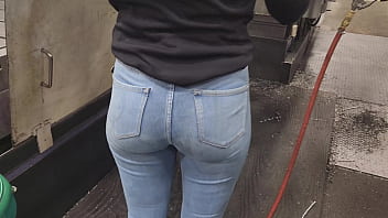 co worker in jeans with bag ass fucked real
