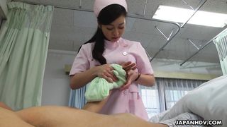 "Japanese nurse, Maria Ono is sucking dick, uncensored"