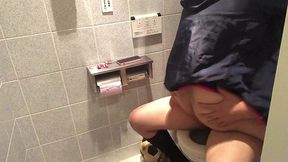 Soccer team captain fucks Japanese manager chick in public toilet