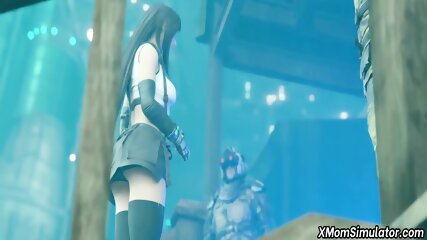 Tifa Lockhart teasing with soldiers