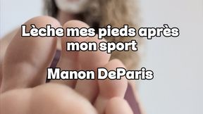 Esclave à domicile : lèche mes pieds après mon sport