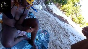 Amateur ebony babe rides and switches positions with a big cock in wild