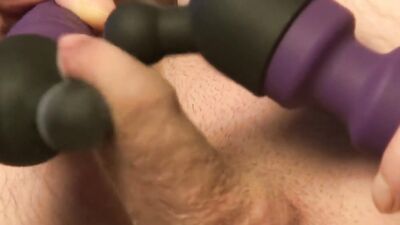 Vibrating to orgasm with dual magic wands. First tryout, effortless messy cumshot with slomo. (023) Tobi00815 00815