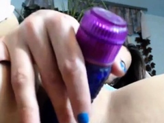 Blue Dildo In Hairy Pussy...