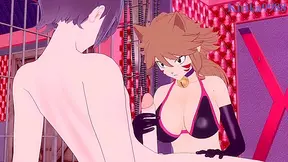 Intense action with Jenny Realight and Millianna from Fairy Tail world