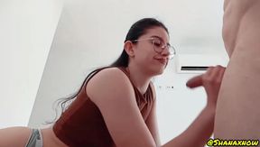 Live Blowjob with Facial Cum Glasses