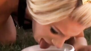 Cutie in latex outdoor pussy drilled blonde Danielle Maye