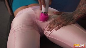 Naughty fitness girl interracial sex