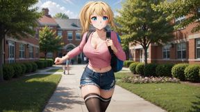 YES PROFESSOR! College Slut Rides Huge Dildo For Grades
