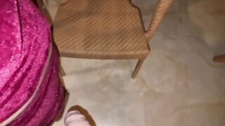 humiliating submissive boy inside outdoor on the balcony spain