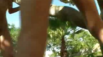 Hot girl sunbathes nude but that gets interrupted as a guy finds her out