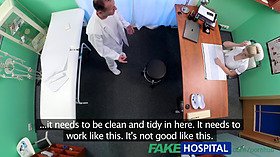 Sexy blonde nurse in uniform gets creampied by doctor in fake hospital roleplay