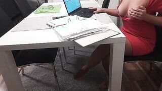 masturbates while working at the computer at work