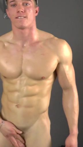 Handsome muscle boy Larry McCormick flexing and wanking   Clip 2