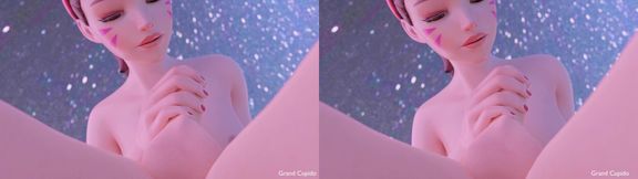 D.Va Sitting on His Face and Stroking His Cock