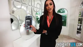 Busty realtor gets a hard fuck with her clients