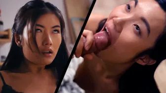 Asian Dolly Orchid blows Japanese futa Lucy Mochi in hot hentai scene