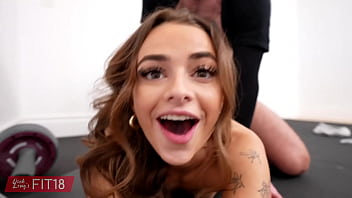 Fit 18's Nikki Nicole creampies skinny teen in POV gym scene