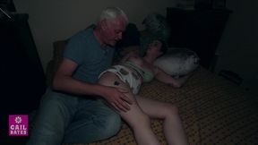 stepdaughter caught fucking stepdad by stepbrother and gets double creampie