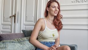 ”Sexy redhead cannot have enough of this big fucking meat deep in her throat”