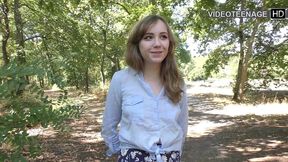 lovely 18 years old girl plays with sex toy during her first porn casting