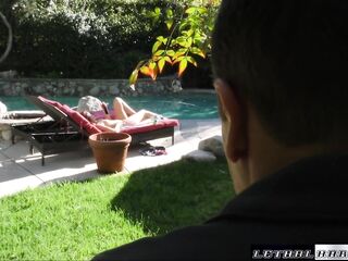 Sami blows the fresh pool dude and milks out the cum