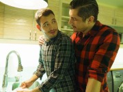 Hot Latino Mateo Torres Slobbers On Step Daddy's Cock While Watching A Scary Movie - DadCreep