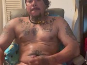 Solo Hot Latino Thug Edging and Masturbating Until Intense Male Shaking Orgasm