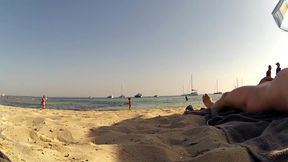 Incredible amateur CFNM, Beach porn clip