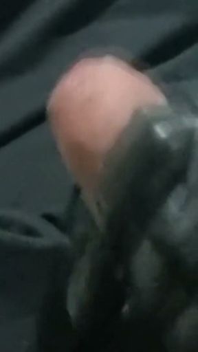 Leather Twink Jerking Off His Big Cock   Clip 1