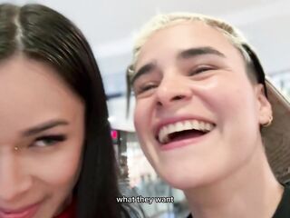 PRANK AT THE MALL! I made her twat vibrate whilst having dinner in public