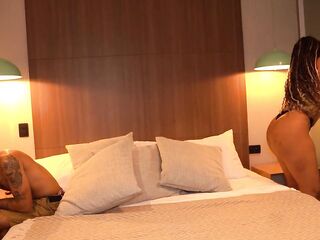 Skinny tattooed stepson ends up screwing his stepmother when they share a couch