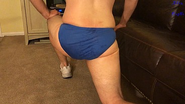 Oiled Stud Does Workout In Man-Thong