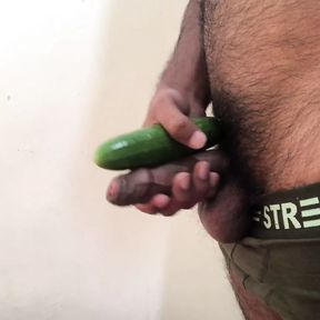 daddy Big black cock masturbation with dildo