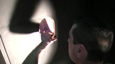 3 hard daddy fucking in glory holes in public sauna