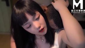 Stunning asian stewardess gets eaten out when she returns home