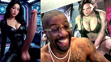 Transgender Anti-Piracy Crime Squad Jerking Off Her Hard Cum Filled Girl Cock, AI Generated