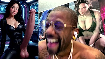 Transgender Anti-Piracy Crime Squad Jerking Off Her Hard Cum Filled Girl Cock, AI Generated