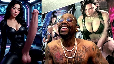 Transgender Anti-Piracy Crime Squad Jerking Off Her Hard Cum Filled Girl Cock, AI Generated