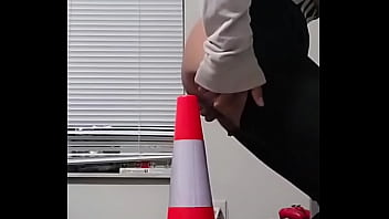 Femboy Traffic Cone Sitting