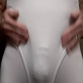 Pantyboy66 Danni Precum and Orgasm in Wifes Pretty Bra, Bodysuit, and Tights