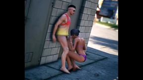 GTA 5 - Beach Bikini Babe gets Fucked in Public
