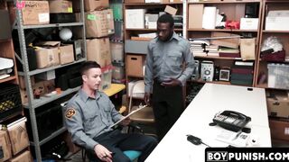 BoyPunish.com - Ebony security's raw, intense bareback punishment by a hung, dominant