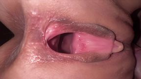 Comparison of cock sensations inside real and doll pussy and then mouths .