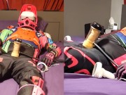 Moto biker milked while watching VR porn