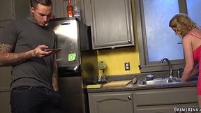 Hairy Domme Fucks Husband's Ass with Strap-On