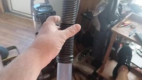Cock pumping with stockings