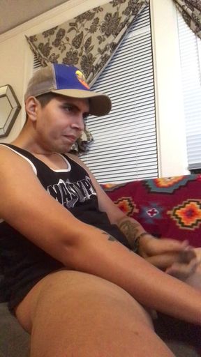 Solo Hot Gay Twink in Black Tank Cumshot